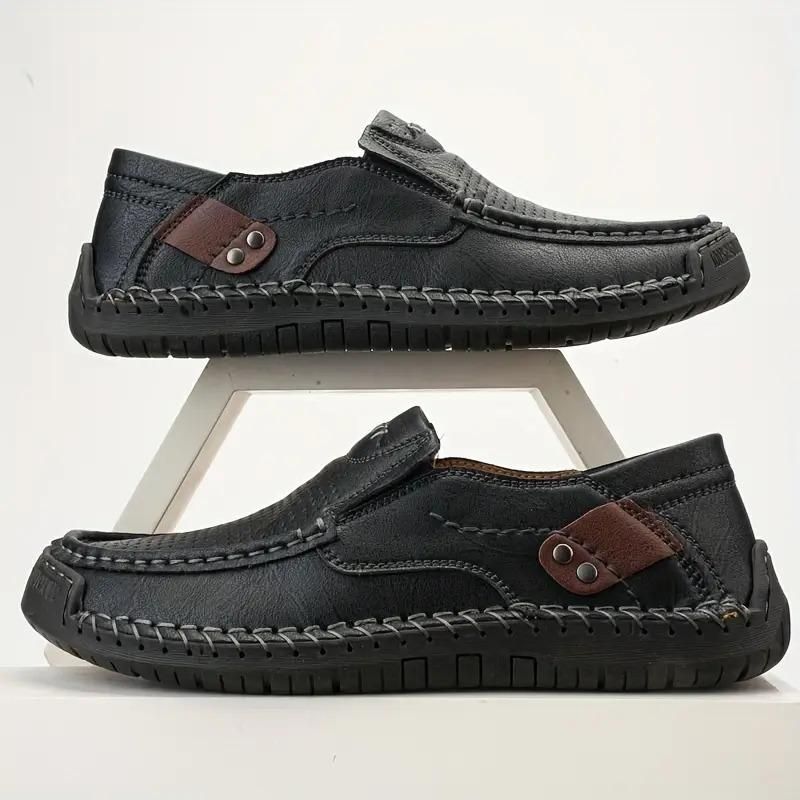 Men's Loafers Leather Casual Shoes Black
