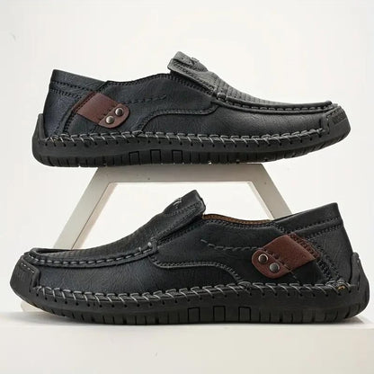 Men's Loafers Leather Casual Shoes Black