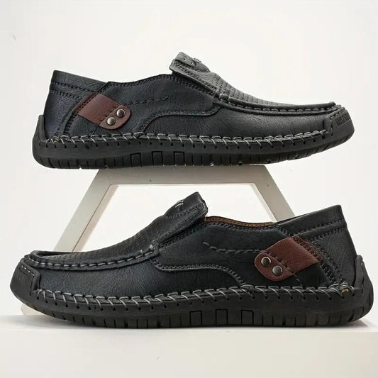 Men's Loafers Leather Casual Shoes Black