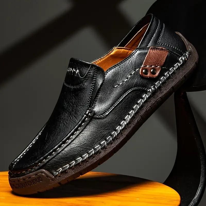 Men's Loafers Leather Casual Shoes Black